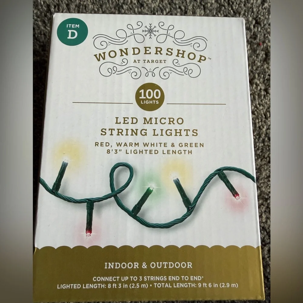 Wondershop LED Micro String Lights - Red, Warm White, Green D